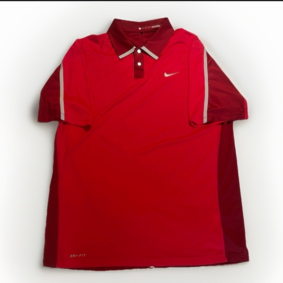 Nike Tiger Woods Collection Red Golf Polo sz M - Picture 1 of 9